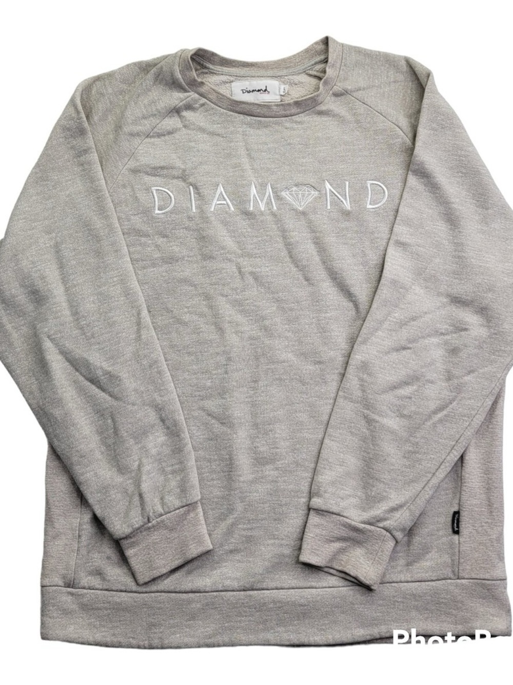Diamond Supply Co. Light Gray Embroidered Logo Crewneck